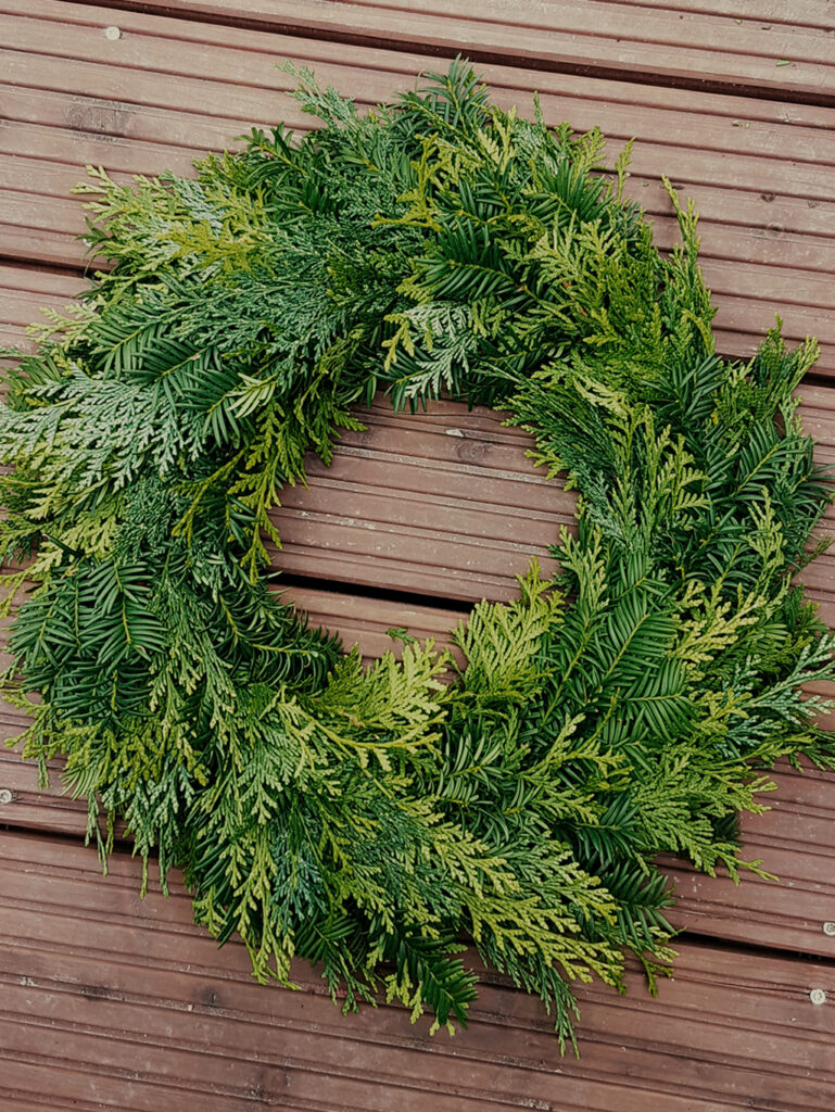 Ein Adventskranz binden, Schritt 2