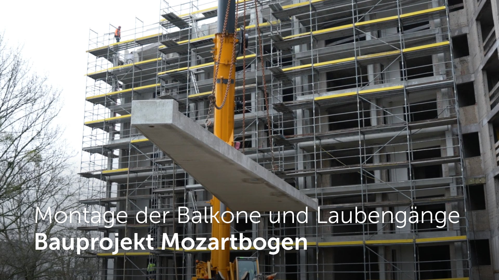 Montage der Balkone Mozartbogen Bauprojekt